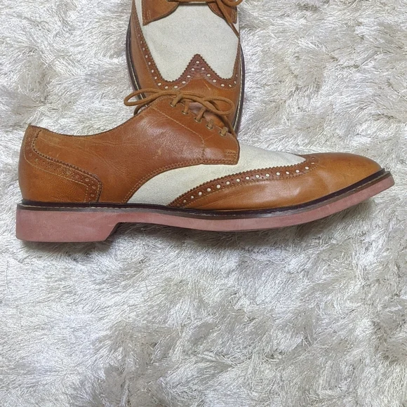 Cole Haan Tan Linen Wingtip Oxfords 12M - Picture 10 of 14